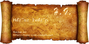 Hász Iván névjegykártya