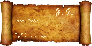 Hász Iván névjegykártya
